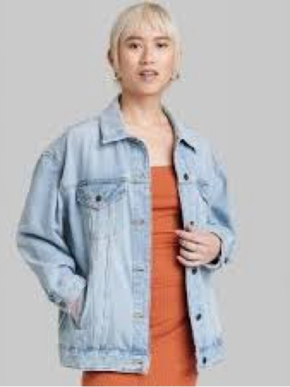 wild fable Light Blue Oversized Denim Jacket